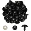 PATIKIL 20mm Occhi di Sicurezza, 100 Set Occhi di Plastica per Artigianato con Rondelle Occhi di Sicurezza per Animali di Peluche Lavoro A Maglia DIY Creazione Artigianale, Nero
