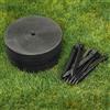 UNIGARDIA Bordura per Aiuola 20 m con 40 Picchetti di Fissaggio - Altezza 13 cm, Spessore 3 mm - Bordatura per Giardino in Plastica - Uso Semplice, Nero con Decori in Legno