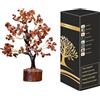 Wonder Care Albero della vita in corniola per il WC, albero della vita in cristallo per l'energia positiva, albero di pietre preziose fatte a mano, cristalli curativi arancioni per chakra sacrale, regalo di