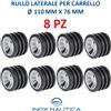 OSCULATI 8 RULLI LATERALI PER CARRELLO 110x76 mm RULLO LATERALE BARCA GOMMONE