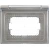 Ettroit Placca a copertura stagna universale 3 moduli 503 IP44 grigio compatibile anche con BTicino Axolute