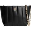 Tommy Hilfiger Donna Borsa a Tracolla Grace Mini Crossover con Tracolla a Catenella, Nero (Black), Taglia Unica