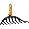 Fiskars OneClick Rastrello per Rose, Testina Stretta per Aiuole, Cambio Facile con un Solo Clic, Denti in Acciaio al Boro Temprato, Nero/Arancione, 1080676