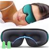 Medi Grade Maschera per dormire in memory foam 3D maschera per dormire completamente buia e traspirante - 2 tappi per le orecchie e supporto per maschera