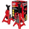 Big Red, T43002A Torin Cavalletto in Acciaio: Doppio bloccaggio, capacità 3 tonnellate (2721 kg), Rosso, 1 Paio