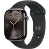 Apple Watch Series 10 GPS + Cellular 42mm Slate Titanium Case with Black Sport Band - S/M