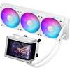 ASUS ROG RYUO IV 360 ARGB WHT, Dissipatore a Liquido con Schermo Curvo 2K AMOLED da 6,67 per Effetti 3D, Tubi da 400mm, Ventole ARGB, Compatibile con Intel LGA 1851 e 1700 e AMD AM5 e AM4, Bianco
