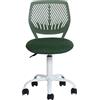 FurnitureR Ergonomic Adjustable Height Swivel Rolling Computer Executive Chair for Home Office Study, Verde, Metallo, 44 x 40 x 74-87 cm