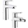 SET MISCELATORI GROHE BAUEDGE LAVABO M E BIDET CROMATO