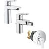 SET MISCELATORI GROHE BAUEDGE LAVABO BIDET E DOCCIA INCASSO CON DEVIATORE CROMATO