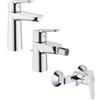 SET MISCELATORI GROHE BAUEDGE LAVABO BIDET E DOCCIA ESTERNO CROMATO