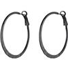 PROSTEEL Orecchini a Cerchio in Acciaio Inossidabile, in Colore Nero 40mm Orecchino a Cerchio Piatti