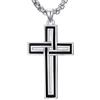 HARMONY BOLA Collana da uomo a forma di croce in argento Sterling 925, ciondolo a forma di crocifisso, onice nero, gioiello a croce per uomini e donne