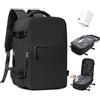 BJLFS Zaino da Viaggio con Sottovuoto Ryanair 40x30x20 Wizzair Bagaglio a mano 40x20x25 Ryanair con Pompa Borse da Cabina per Easyjet 45x36x20 con compressione sottovuoto,Zaino Casual per Laptop