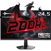 Minifire Monitor Gaming 24.5 Pollici 200Hz, IPS 1Ms Full HD PC Monitor Adaptive Sync,120% sRGB HDMI 2.0 * 2 DP1.4 * 1 Eye-Care VESA 75x75（MFG25X1 HDMI Included）