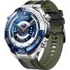GIOPUEY Cinturini Compatibile con Huawei Watch Ultimate 2, Morbido TPU Cinturino [Design a Colori di Giunzione] - Green/Black