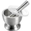 Bekith Mortaio e pestello Set 18/8 Spazzolato Acciaio Inox Spice Grinder Pillola Crusher Molcajete Herb Bowl