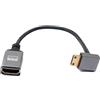System-S Cavo HDMI 20 cm 4K UHD 60 Hz Mini maschio a femmina standard angolo intrecciato