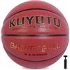 KUYOTQ Pallacanestro da basket in pelle composita, assorbe l'umidità, con impugnatura superiore, misura ufficiale 7 (74,9 cm), per interni ed esterni, per uomo dai 12 anni in su (con pompa)