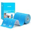 OK Tape Kinesiology Tape 25cm Pretagliato, 40 Strisce, Elastico Nastro Sportivo Per La Pelle, Adatto Per Ginocchia, Caviglie, Gomiti e Spalle (2 Rotoli,Luce Blu)