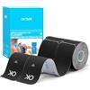 OK Tape Kinesiology Tape 25cm Pretagliato, 40 Strisce, Elastico Nastro Sportivo Per La Pelle, Adatto Per Ginocchia, Caviglie, Gomiti e Spalle (2 Rotoli,Nero)