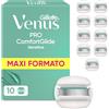 Gillette Venus Comfortglide Sensitive 10 Lamette Donna Venus di Ricambio a 5 Lame per Rasoio Donna, Adatto a Depilazione Corpo, Idea Regalo