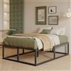 EMODA Struttura Letto Matrimoniale 160x190 cm, Letto a Piattaforma in Metallo 46 cm Alto e Resistente con Supporto Doghe in Acciaio, Ampio Spazio Sottolato, Silenzioso, Facile Montaggio, Nero