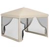 Outsunny Gazebo Barnum Pieghevole Pop-up impermeabilizzato Stile Coloniale 3L x 3l x 2,65H m 4 zanzariere + Sacca per il Trasporto