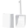 MZFANG Paletta per lettiera Gatto con Supporto Pala per lettiera per Gatti Domestici Setaccio per Lettiera Pulizia della Toilette di Sabbia Gatti Scoop in plastica Manico Lungo Impugnatura (Bianco)