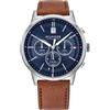 Tommy Hilfiger Orologio Analogico Multifunzione al Quarzo da Uomo con Cinturino in Acciaio Inossidabile o in Pelle