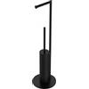 Colombo Design Piantana Mini B4018NM NERO MATT Porta Rotolo e Porta Scopino