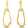 Calvin Klein Orecchini Pendenti e Anello Aperto da Donna Collezione CK STATEMENT LINKS in Acciaio Inossidabile