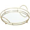 HOME DECO FACTORY Vassoio Presentazione a Specchio 34 cm Oro | Metallo ferro, vassoio presentazione a specchio, arte della tavola, servizio elegante, ricevimenti, oro
