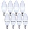 BLAUPUNKT Lampadina LED Blaupunkt Candela, attacco a vite E14, 7W sostituisce da 50W, bianco naturale 4000K, luce naturale neutra diurna, non dimmerabile, 595 lumen, interno esterno, 8 pezzo (confezione da 8)