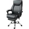 GARDENIA Sedia da Ufficio Direzionale in Pelle con Schienale Alto Reclinabile - Poltrona Ergonomica per Computer con Supporto Lombare, Poggiapiedi Estraibile, Grande e Confortevole per Ufficio e Casa
