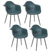 HOME DECO FACTORY, HD0493, Set di 4 poltrone ergonomiche Blu, Comfort ottimale, Design Elegante, Versatile per Tavolo, Ufficio o Soggiorno, di Facile Manutenzione, Dimensioni 62x85x59 cm