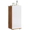 trendteam smart living - Ciara - Comò - Bianco lucido/rovere - Armadio con porta senza maniglie - 37 x 82 x 31 cm - Con ripiano regolabile - Porta montata a sinistra o a destra