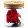 Amoroses Bijou - Rosa Stabilizzata Eterna con Calice Placcato Oro 24K in Barattolo di Vetro | Idea Regalo con Incisione I Love You