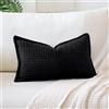 Artscope 1 Pezzi Federe per Cuscini in Velluto a Coste Copricuscini Geometrico Decorativo per Domestica Soggiorno Camera da Letto Divano 40x60cm, Nero