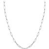 PROSILVER Collane Argento 925 Donna in Oro Bianco, 3,3mm Collana Donna Argento Lunga 55cm, Catena di Graffette a Maglie Ovali, Collana Ragazza Donna Idee Regalo per Compleanno Laurea Anniversario.
