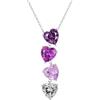LOVANS Collana Cuore Argento 925 Donna, Zircone Blu Rosso e Viola Sfumato Gioielli Donna, Idee Regalo Compleanno San Valentino Natale