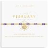Joma Jewellery A Little Gold - Braccialetto con pietra portafortuna del mese di nascita, 17,5 cm, bracciale elastico regolabile da polso impilabile, Argento