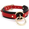 lalatia Girocollo Donna O Ring Choker Collana in Ecopelle (Rosso Nero Oro)