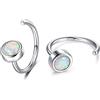 CHIC & ARTSY Orecchini a cerchio piccoli Huggie in argento sterling 925 placcati in oro Orecchini a cerchio in opale sintetico Comfort Sleep per donna