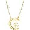 Sofia Milani - Collana da Donna in Argento 925 - Placcata in Oro con Pietra Zircone - Ciondolo a Luna - N0739