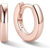 ChicSilver Orecchini Cerchio Argento 925 Donna Piccolo, 6mm Orecchini a Cerchio Donna Oro Rosa, Confezione Regalo per Compleanno Natale Anniversario