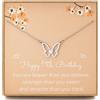 Weelody Regalo per l'undicesimo compleanno per ragazze, collana in argento Sterling con farfalla delicata, idea regalo per compleanno 2012, gioielli per ragazze di 11 anni, argento Sterling, zirconia cubica,