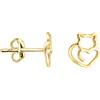 SOFIA MILANI - Orecchini Donna Argento 925 - Placcati in Oro - Orecchini a Perno a Gatto - 20964