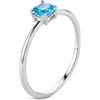 Miore Anello Donna Solitario Topazio Blu Oro Bianco 9 Kt / 375