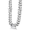 Bestyle Collana da uomo in filo spinato catena a maglia barbazzale spine in acciaio inox Hip-Hop Punk gotico gioielli cubani catena di estensione da uomo